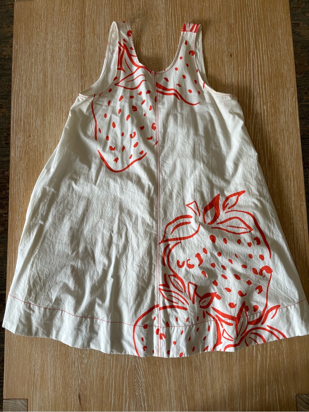 Maeve White Tank Dress with Red Strawberry Print